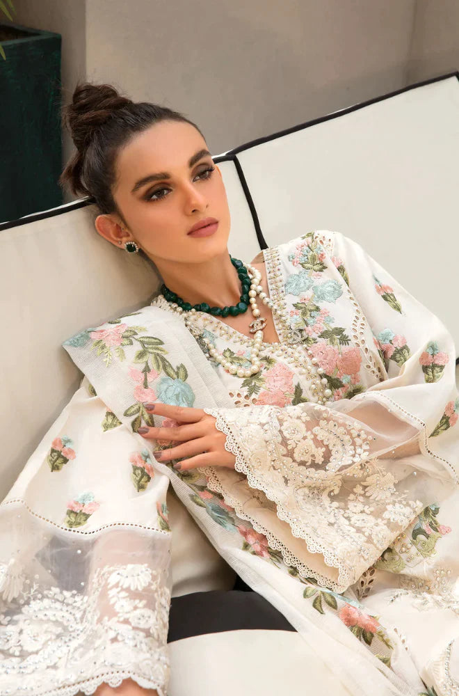 CRIMSON - 3PC Cambric Heavy Embroidered CL-06