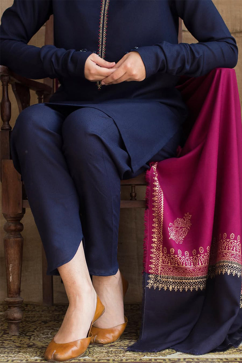 ZARPASH - 3PC DHANAK EMBROIDERED CL-W07