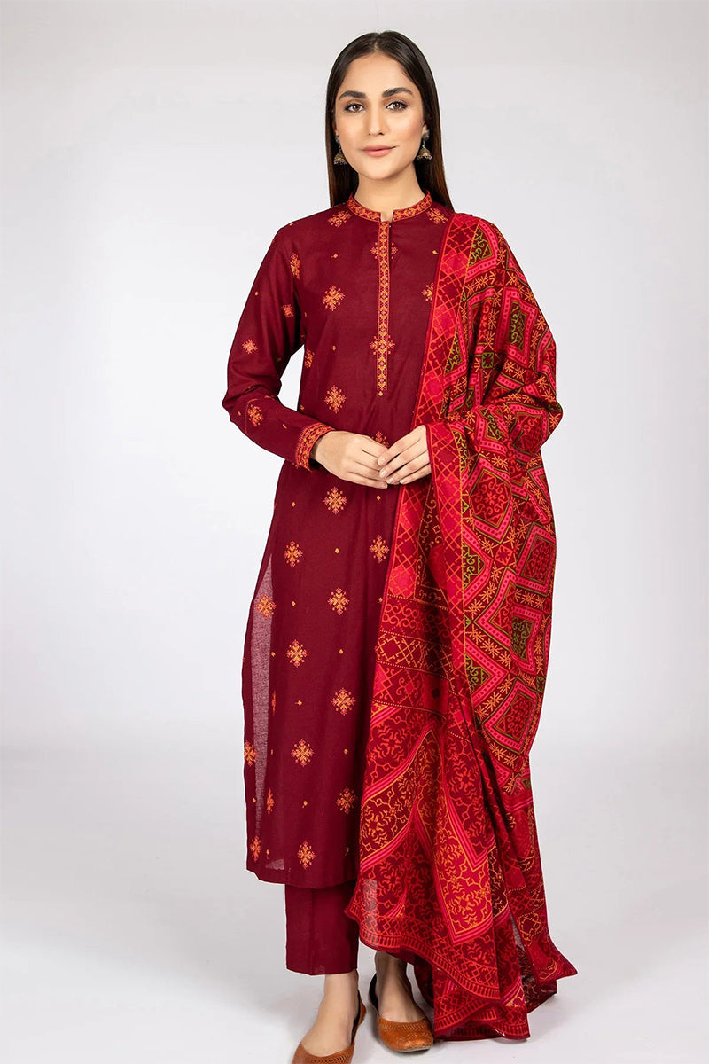 KAYSERIA - 3PC DHANAK EMBROIDERED CL-W68