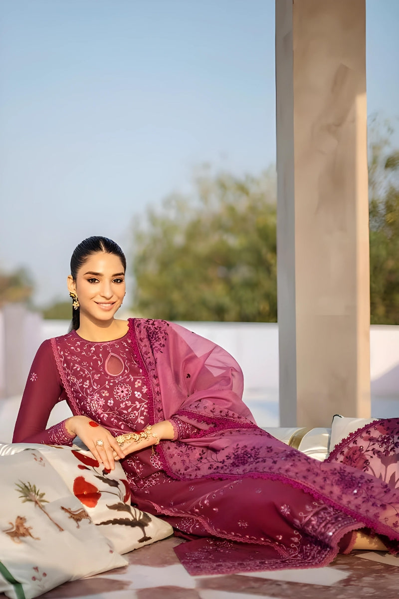 CROSS STITCH - 3PC DHANAK EMBROIDERED CL-W54