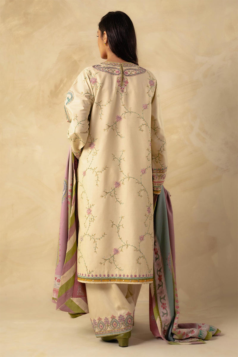 ZARA SHAH JAHAN - 3PC DHANAK EMBROIDERED CL-W81S