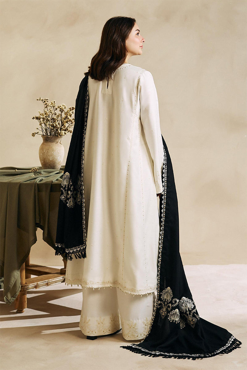 ZARA SHAH JAHAN - 3PC DHANAK EMBROIDERED CL-W80W