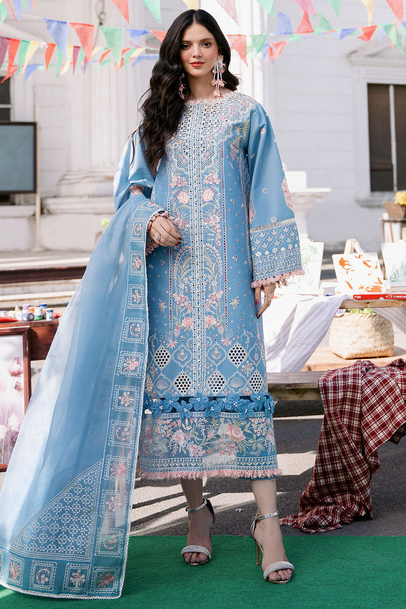 JAZMIN - 3PC LAWN CHIKEN KARI EMBROIDERED CL-136