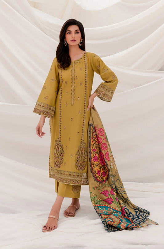 JAZMIN - 3PC DHANAK EMBROIDERED CL-W48