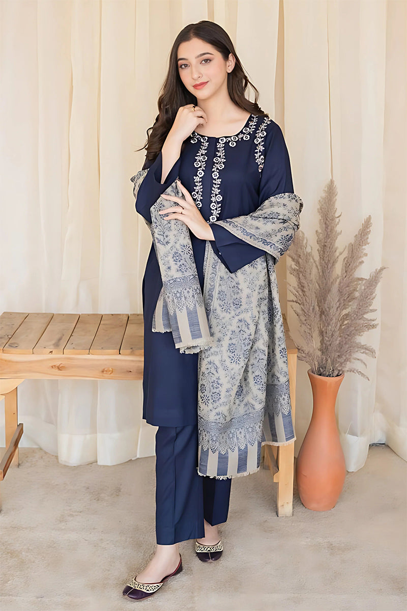 AISLING - 3PC DHANAK EMBROIDERED CL-W101