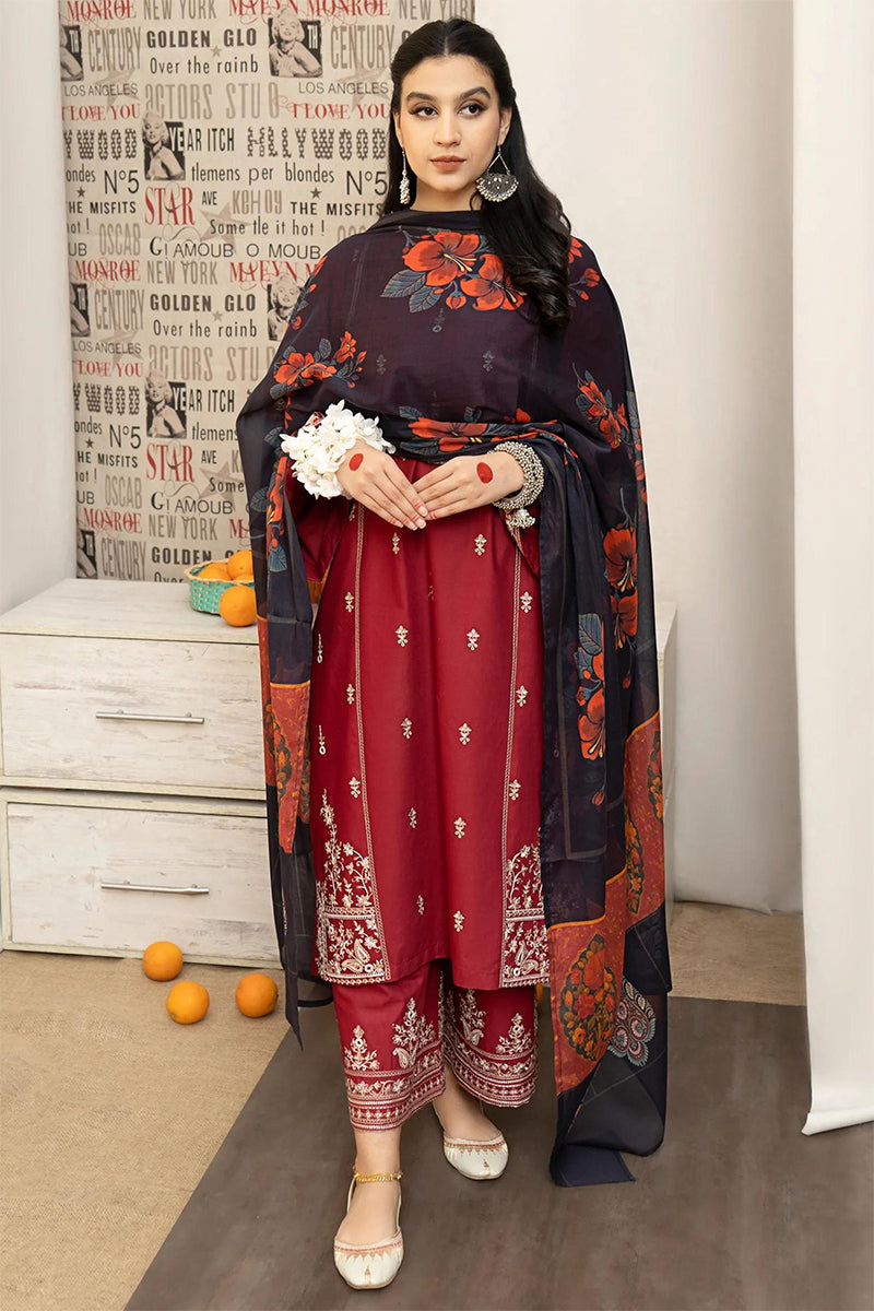 URGE - 3PC DHANAK EMBROIDERED CL-W151
