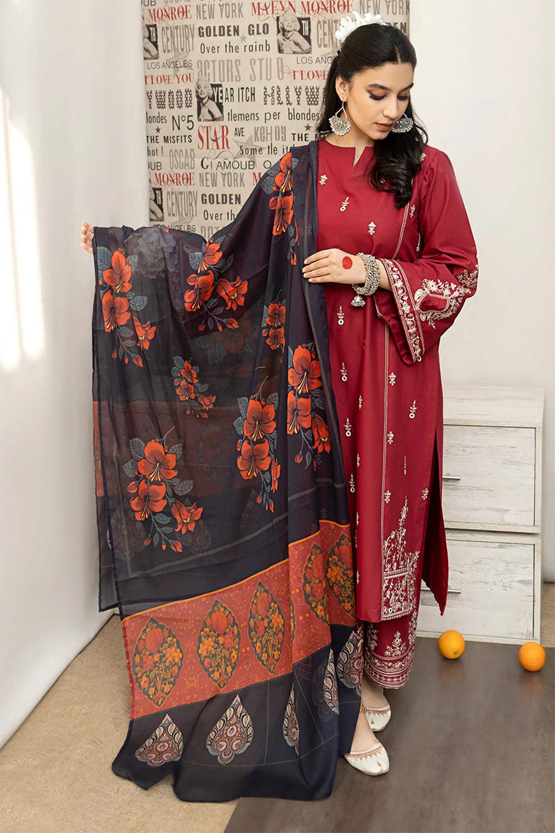 URGE - 3PC DHANAK EMBROIDERED CL-W151