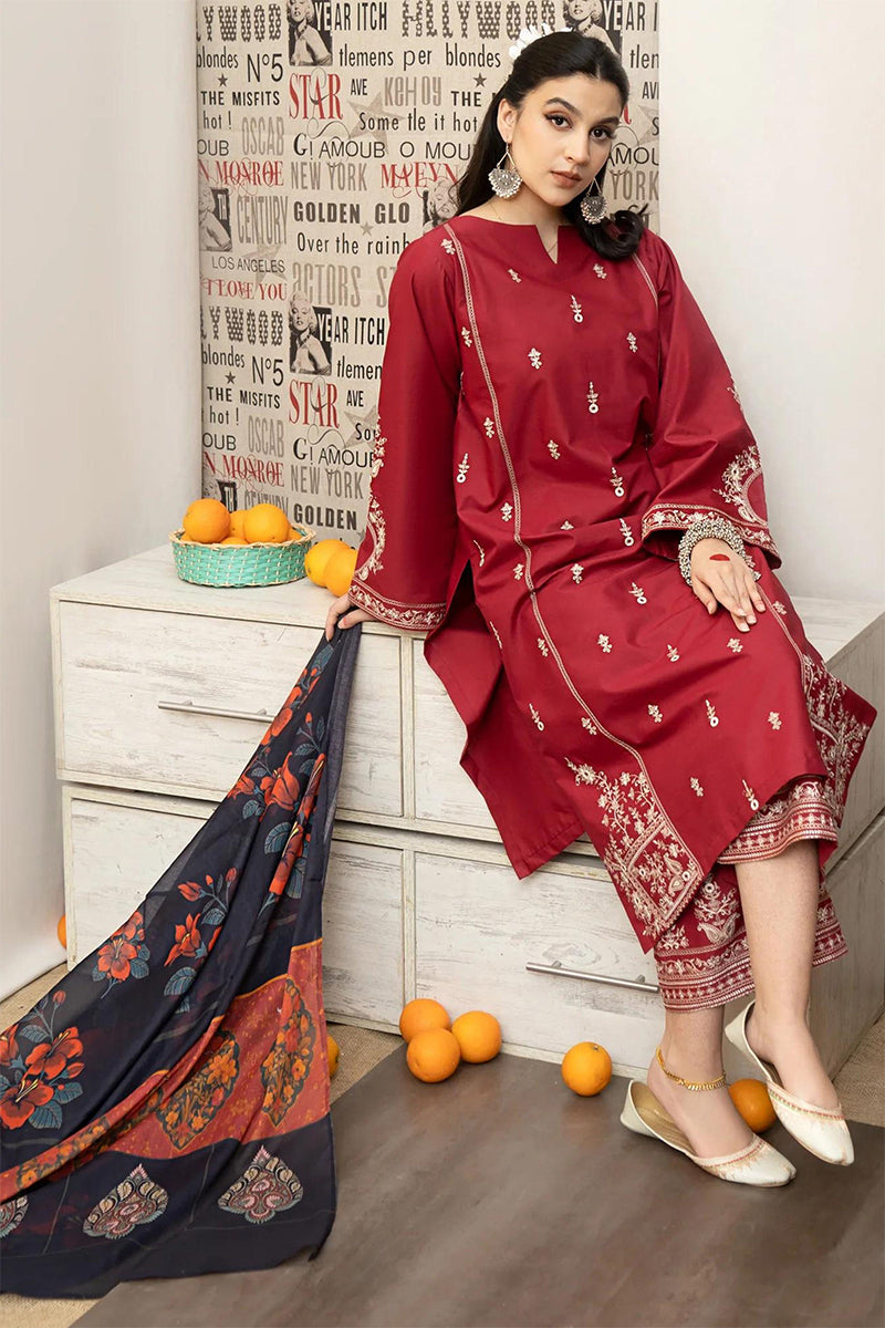 URGE - 3PC DHANAK EMBROIDERED CL-W151