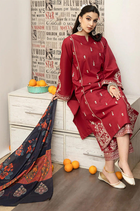 URGE - 3PC DHANAK EMBROIDERED CL-W151