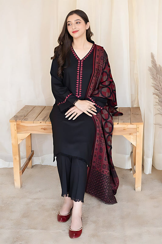 AISLING - 3PC DHANAK EMBROIDERED CL-W145