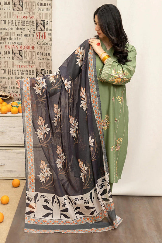 URGE - 3PC DHANAK EMBROIDERED CL-W114