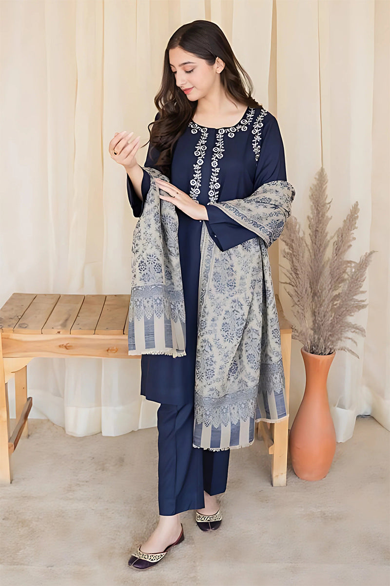 AISLING - 3PC DHANAK EMBROIDERED CL-W101