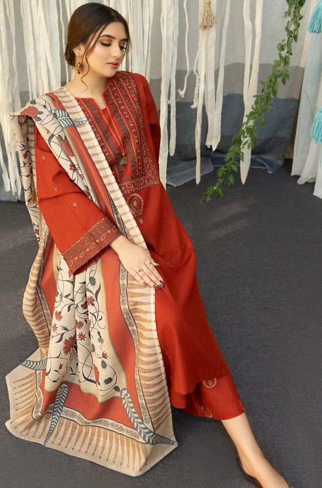 URGE - 3PC DHANAK EMBROIDERED CL-W113