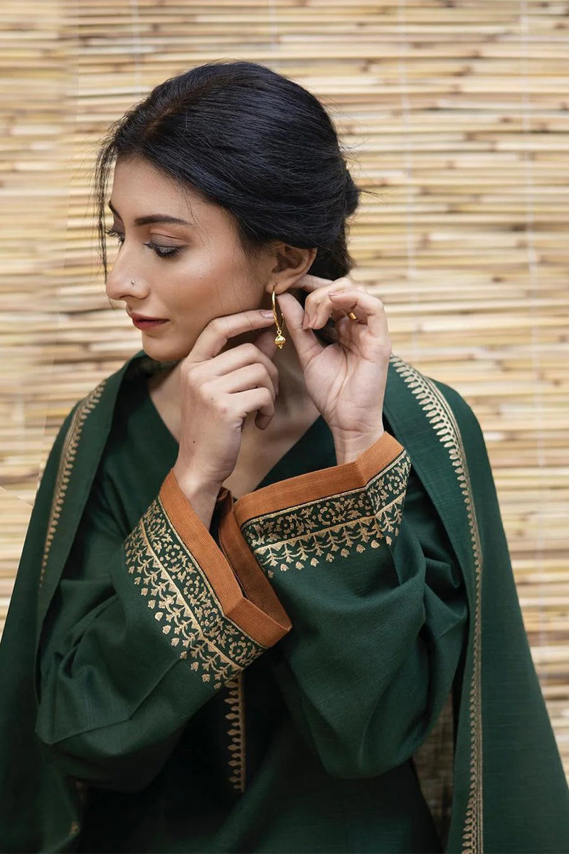 ZARPASH - 3PC DHANAK EMBROIDERED CL-W15