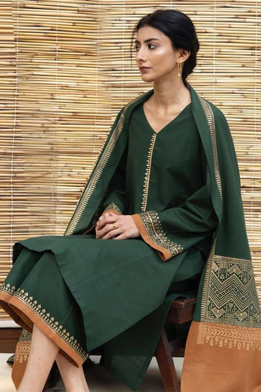 ZARPASH - 3PC DHANAK EMBROIDERED CL-W15