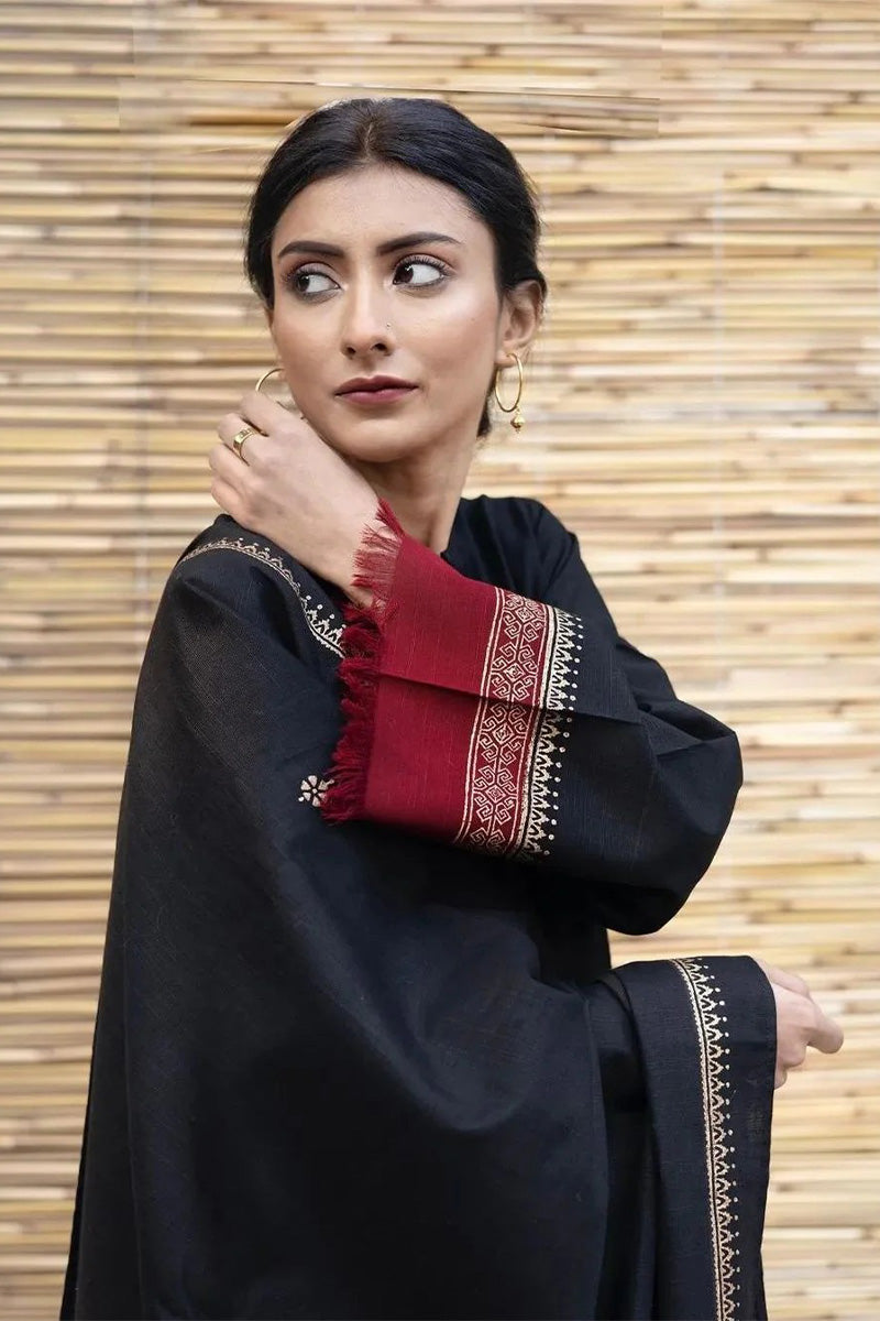 JAZMIN - 3PC DHANAK EMBROIDERED CL-W160