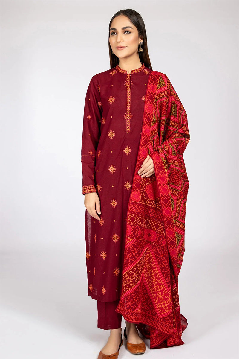 KAYSERIA - 3PC DHANAK EMBROIDERED CL-W68