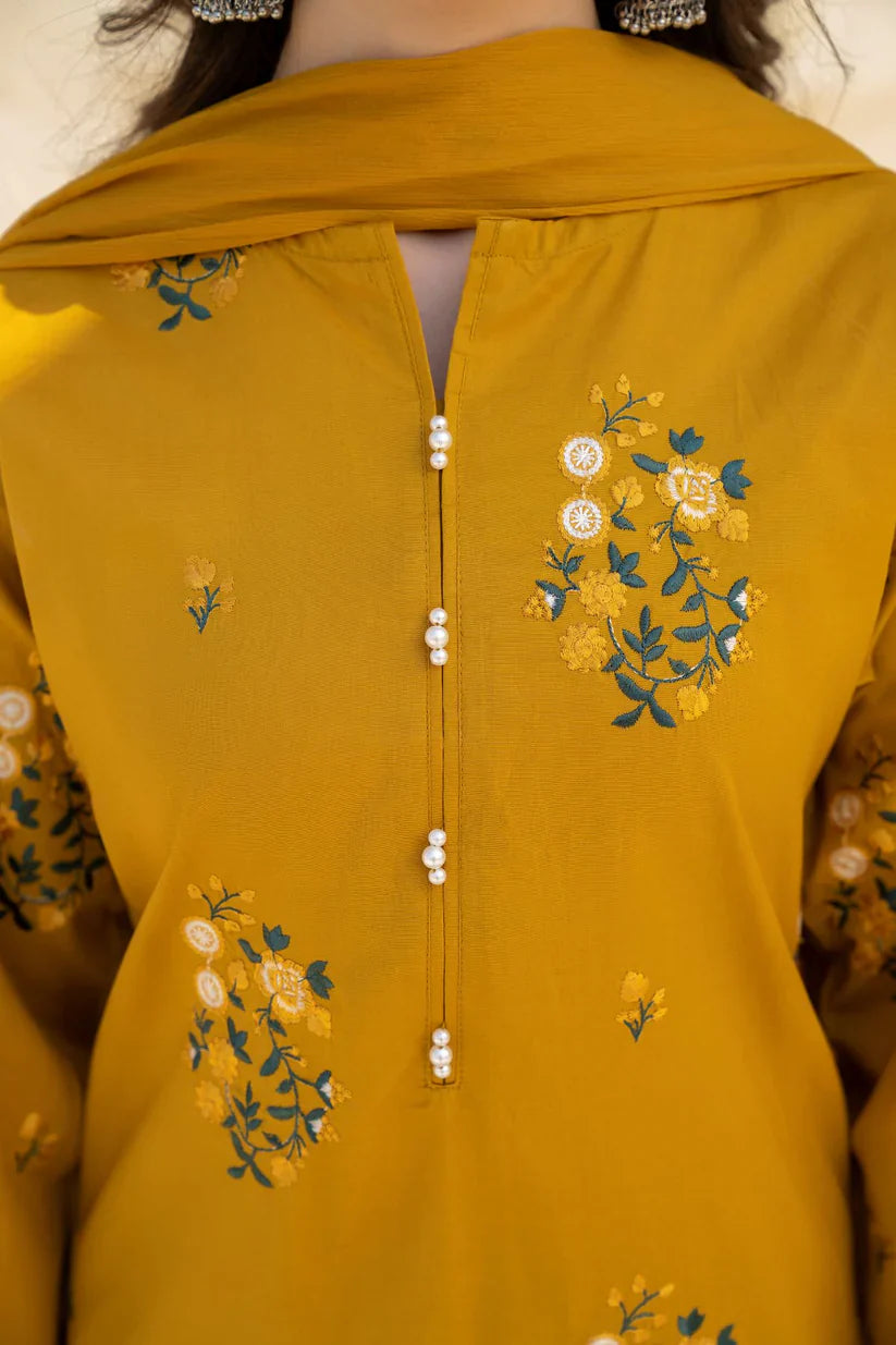 LAZULI - 3PC DHANAK EMBROIDERED CL-W95