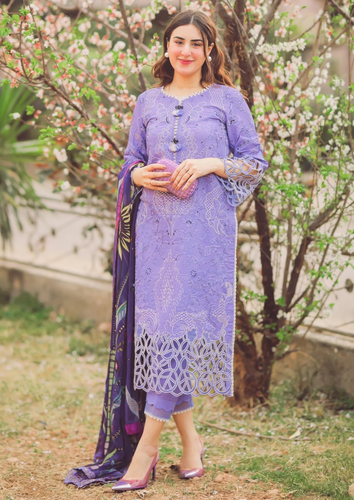 MUSHQ - 3PC DHANAK EMBROIDERED CL-W94