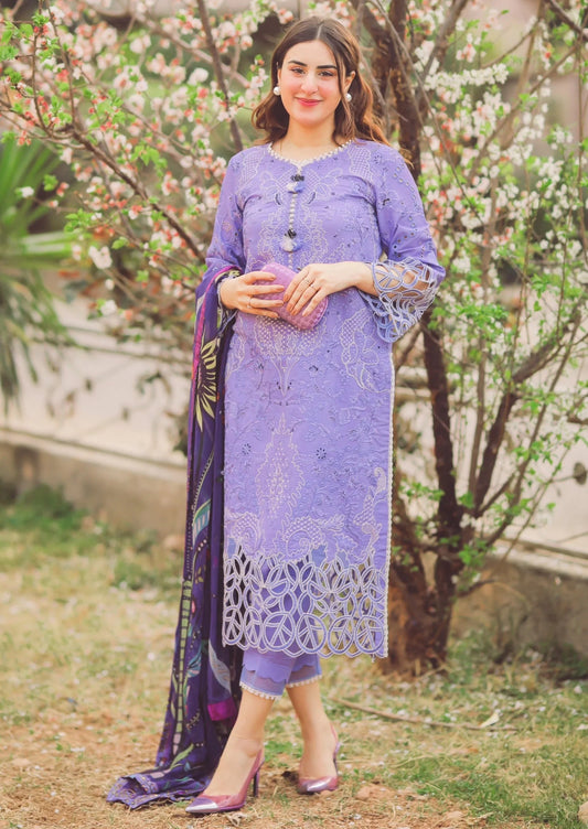 MUSHQ - 3PC DHANAK EMBROIDERED CL-W94