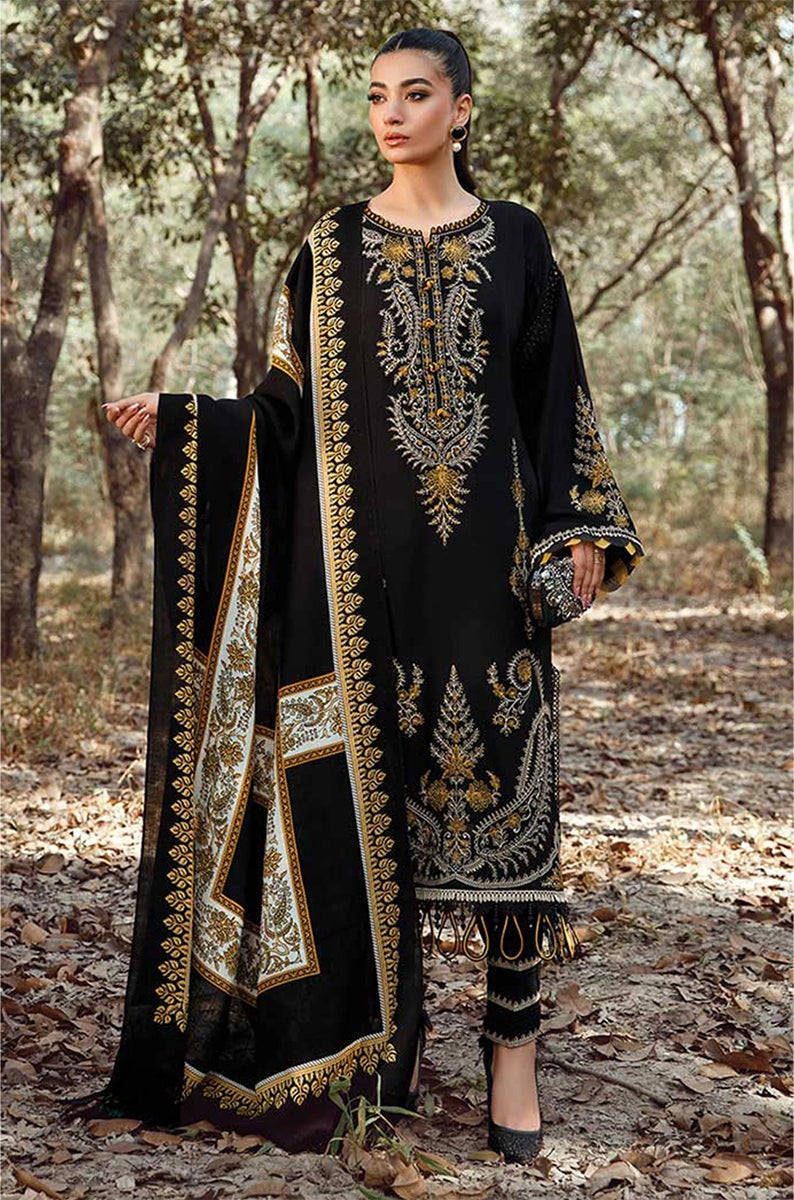 MARIA B - 3PC DHANAK EMBROIDERED CL-W174B