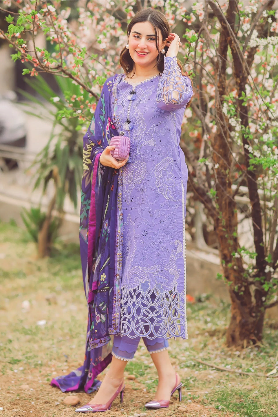 MUSHQ - 3PC DHANAK EMBROIDERED CL-W94