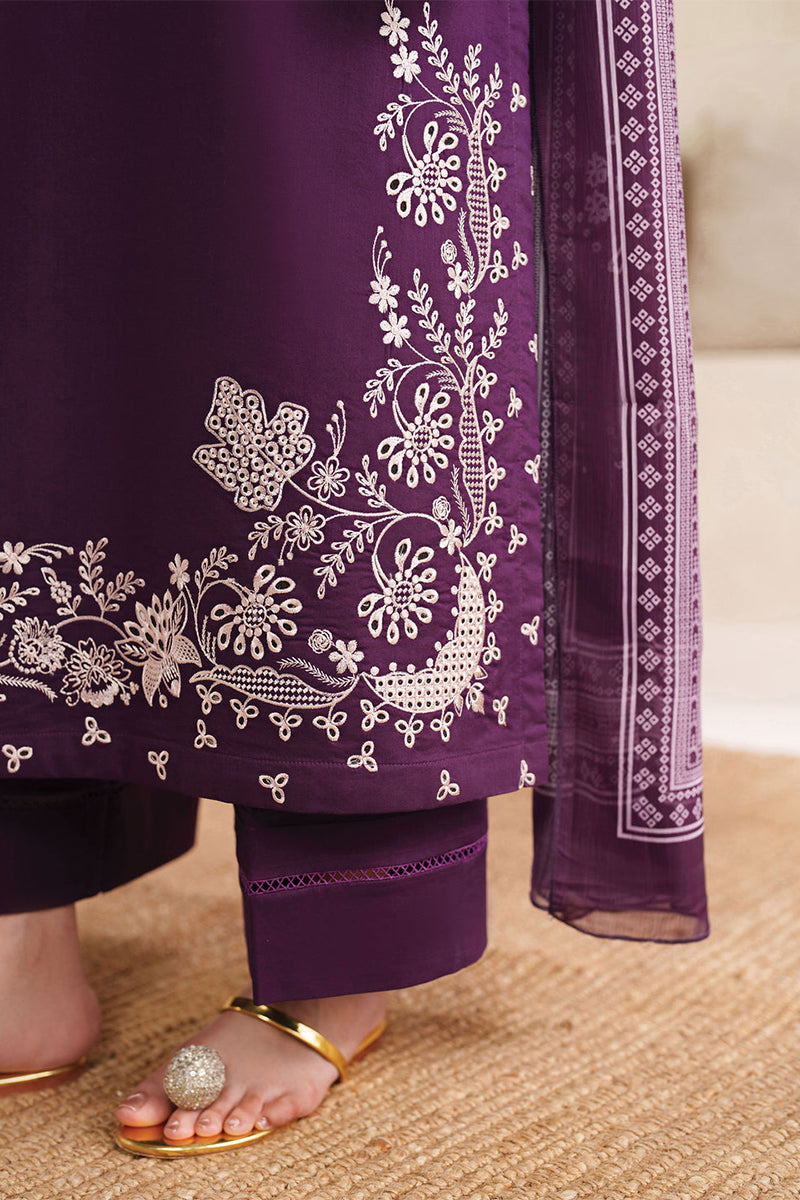 GARNET - 3PC DHANAK EMBROIDERED CL-W204