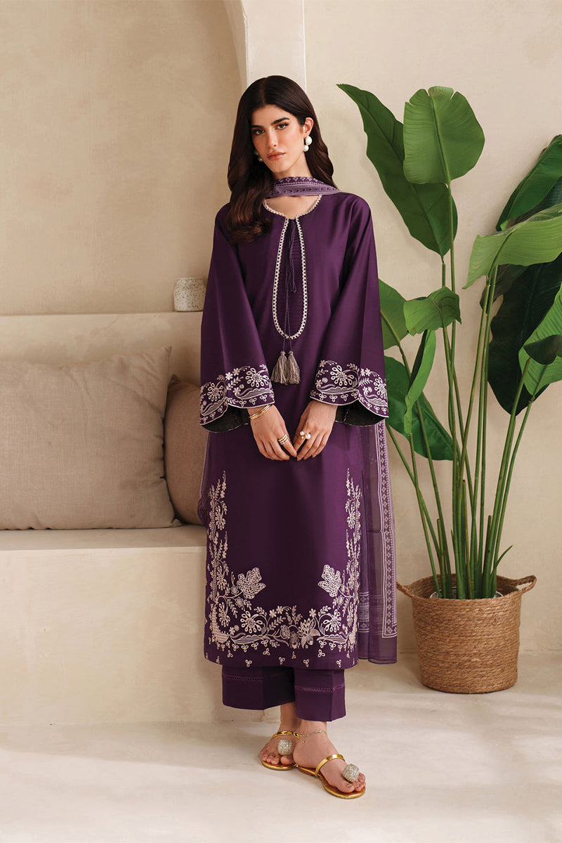 GARNET - 3PC DHANAK EMBROIDERED CL-W204