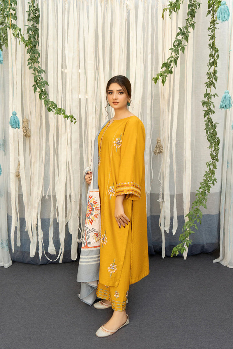 URGE - 3PC DHANAK EMBROIDERED CL-W159