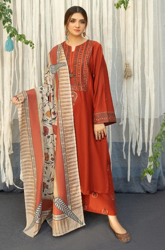 URGE - 3PC DHANAK EMBROIDERED CL-W113