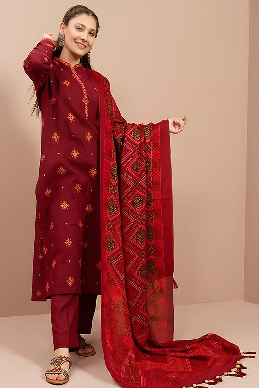 KAYSERIA - 3PC DHANAK EMBROIDERED CL-W68