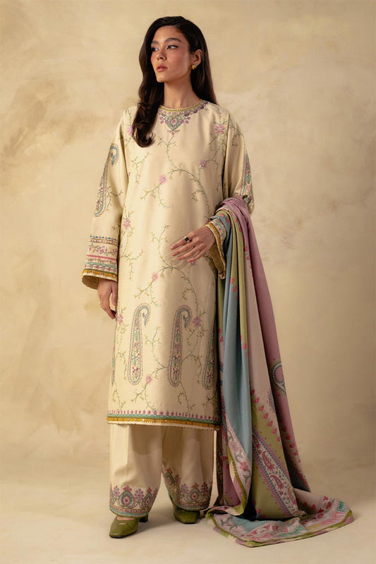 ZARA SHAH JAHAN - 3PC DHANAK EMBROIDERED CL-W81S
