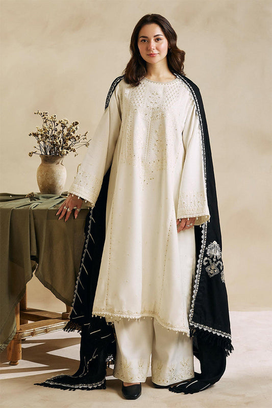 ZARA SHAH JAHAN - 3PC DHANAK EMBROIDERED CL-W80W