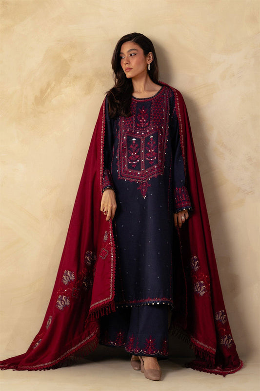 ZARA SHAH JAHAN - 3PC DHANAK EMBROIDERED CL-W80B