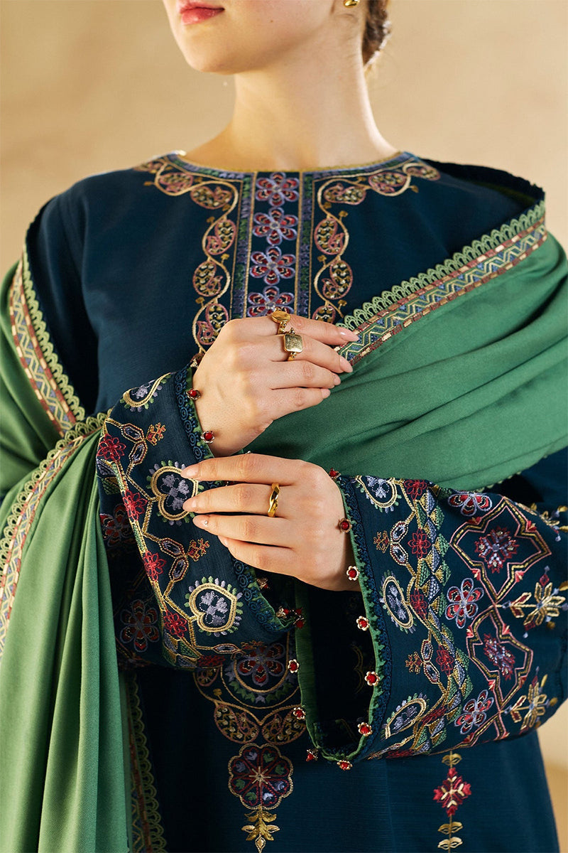 ZARA SHAH JAHAN - 3PC DHANAK EMBROIDERED CL-W77