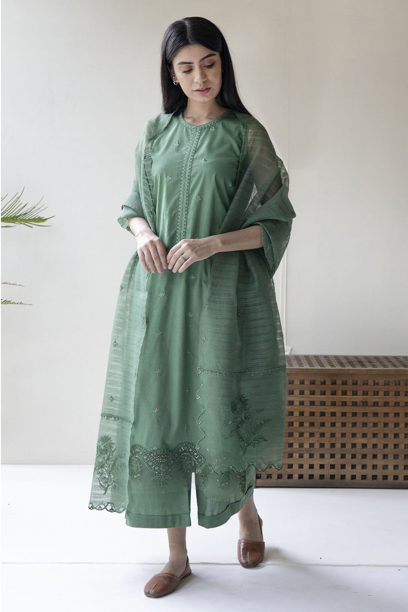 DYOT - 3PC DHANAK EMBROIDERED CL-W23