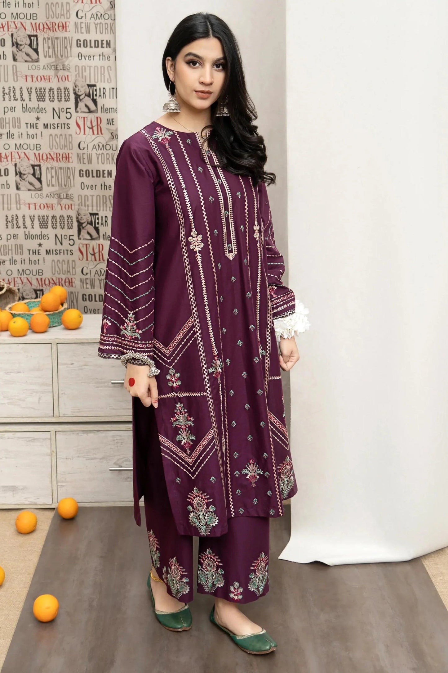 URGE - 3PC DHANAK EMBROIDERED CL-W153